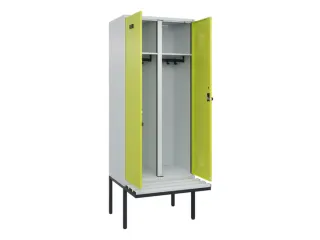 locker met bank,voor scheiding van kleding,HxBxD 2120x800x815mm,2vak - 1