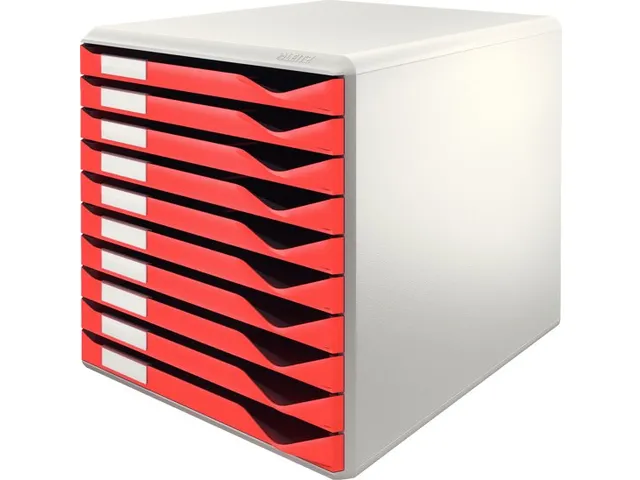 Module à 10 tiroirs Leitz rouge