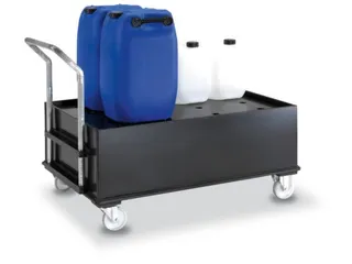 Verrijdbare Opvangbak Hdpe Hxbxd 1080x870x1420mm 2x220l Pe Plaatplaat - 2