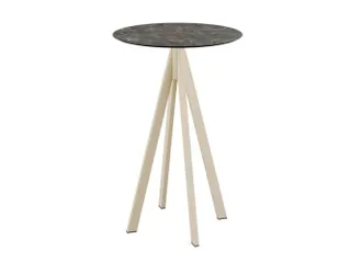 statafel,HxØ 1090x700mm,rond,4voeten zandkleuren - 1
