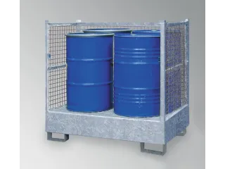 Opvangbak 4x 200l Opvangvol. 220l 1320x 1410x 1290mm Leuning 3-Zijdig - 1