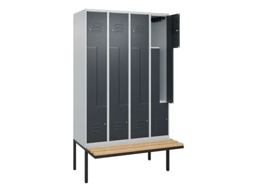 Z-garderobekast,HxBxD 2120x1200x815mm,8vak,vak B 300mm,cil.-slot