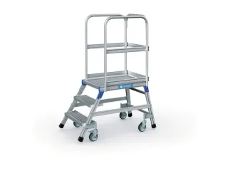 Bordestrap Aluminium Bordes 720x600x800mm 3treden Rooster Verrijdbaar - 4