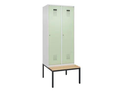 locker met bank,voor scheiding van kleding,HxBxD 2120x800x815mm,2vak