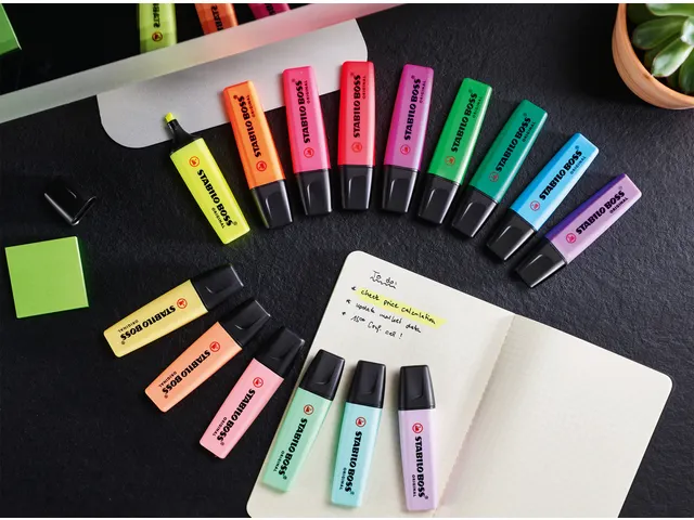 Markeerstift STABILO BOSS 70/6 assorti blister à 6 stuks