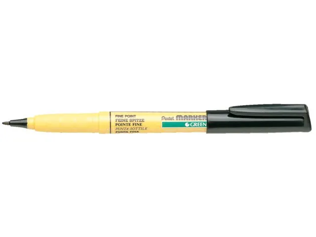 Viltstift Pentel NM10 textiel Pen rond zwart 1mm