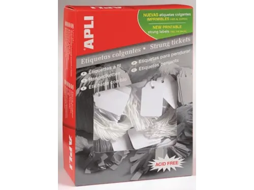 Apli 384 Draadetiketten 9x24mm Wit, doos 1000 stuks