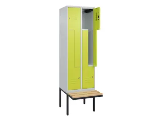 Z-garderobekast,HxBxD 2120x600x815mm,2vak,vak B 300mm,cil.-slot - 2