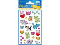 Metallic etiket Z-design Kids pakje a 1 vel pootjes en katten