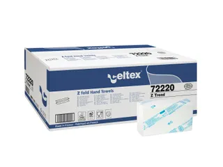 Handdoek Celtex Z-vouw 2-laags wit doos 25 pak a 150 vel 20,5 x 24 cm - 1