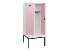 locker met bank,HxBxD 1950x800x815mm,2vak,vak B 400mm,cilinderslot