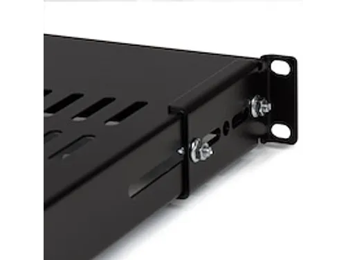 1U verstelbaar geventileerd rack shelf universeel 19'' rackschap zwart