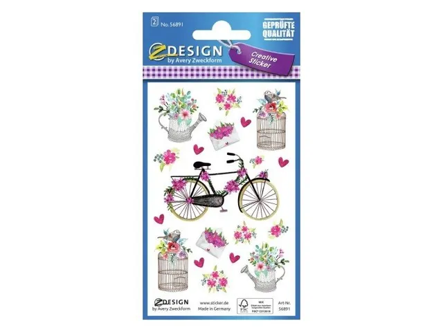 Étiquette en papier Z-design Creative 2 feuilles fleurs