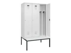 locker met bank,voor scheiding van kleding,HxBxD 2120x1200x815mm,3vak