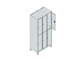 dubbeldekse locker,HxBxD 1950x900x500mm,3x2vak.,vak B 300mm - 6