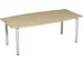 vergadertafel HxBxD 72x200x80cm vatvormig 4voeten Esdoorn Alu