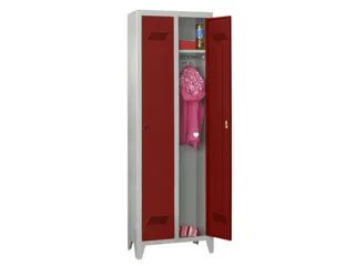 lockerkast v. kinderen,HxBxD 1600x630x500mm,2vak,RAL7035,front RAL3000 - 2