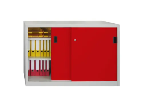schuifdeurkast,HxBxD 1000x1500x500mm,RAL7035,front RAL3000