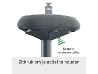 Actieve zitkruk Leitz Ergo met comfortzitting 47-64cm - 6