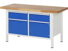 werkbank,HxBxD 840-1040x1500x700mm,beukblad,draagverm. 1250kg,4voeten