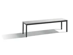 omkleedbank,HxLxD 401x1500x353mm,HPL zilvergrijs,frame staal RAL7021