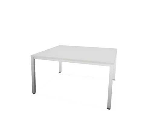 vergadertafel,HxBxD 740x1400x1400mm,hoekig,MP-lichtgrijs