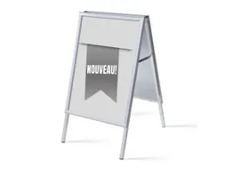 Stoepbord A1 complete set met print "NOUVEAU" Grijs