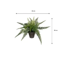 Kunstplant Mica Varen groen in pot Stan grijs 38x50cm - 5