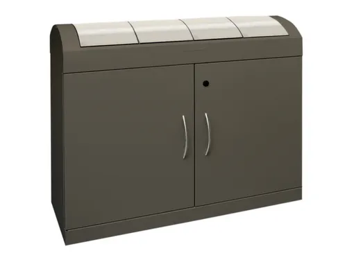 Afvalverzamelstation 4x45 Liter Romp Soft-Mokka Inworp Rvs