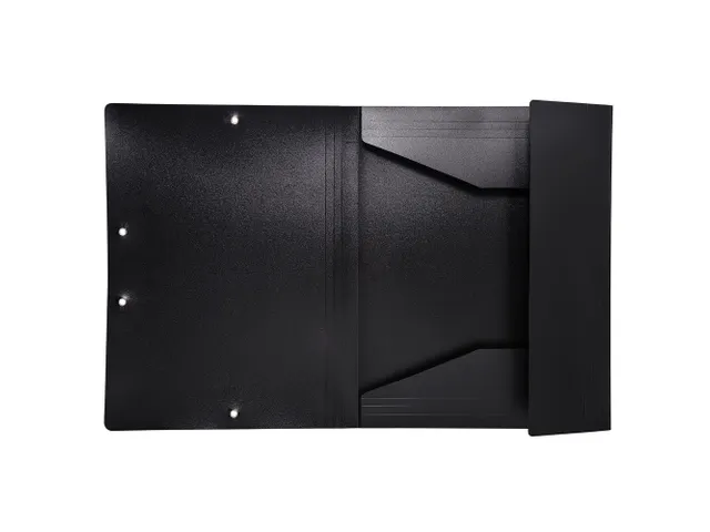 Elastomap A4 uit polypropyleen 3 kleppen en elastiek zwart