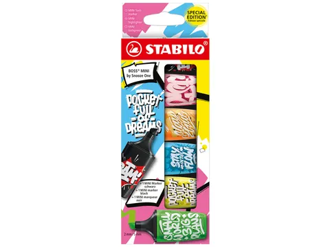 Markeerstift STABILO BOSS mini by Snooze One assorti blister à 6 stuk