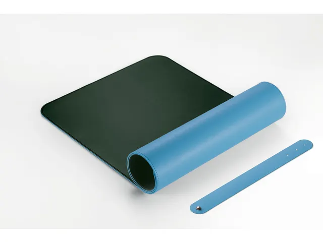 Sous-main Sigel enroulable 800x300x2mm bleu-vert simili cuir