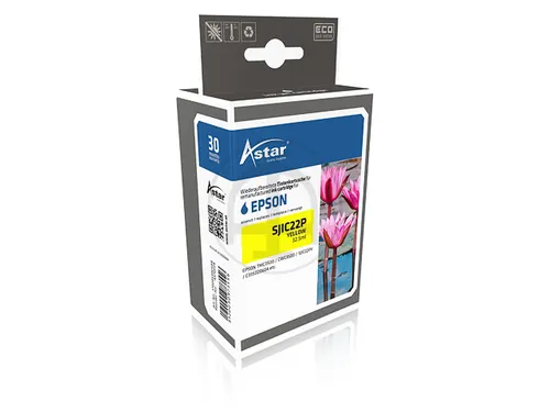 As70024 Astar Epson Sjic22P Tmc Inkt Geel Rebuilt Chip 32,5Ml
