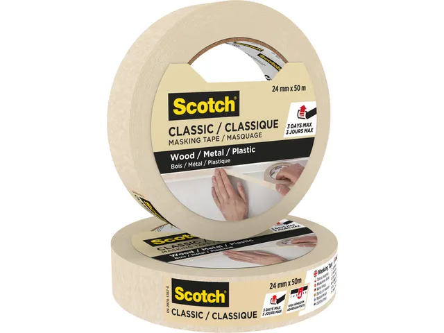 Afplaktape Scotch Classic 24mmx50m beige