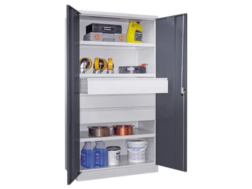 systeemkast,HxBxD 1950x1040x630mm,3xStalen bodem,RAL7035,front RAL7016