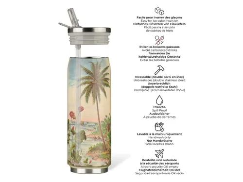 Thermosbeker Les Artistes Paris blik 500ml Beach met rietje