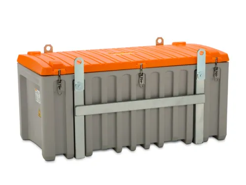 Opbergbox 750l 800x 1700x 860mm Kraanbaar Met Zijdeur Grijs/Oranje