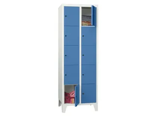 lockerkast,HxBxD 1850x600x500mm,2x5vakken,RAL7035,front RAL5012 - 2