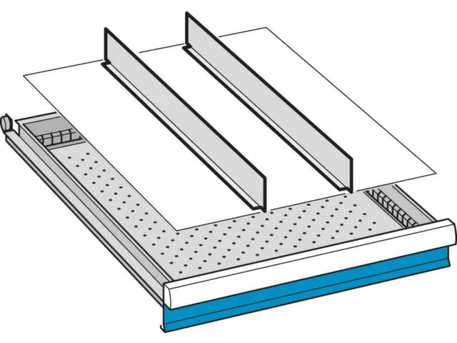 kit de compartimentage,2cloisons,p. face avant H 200mm tiroir 27x36 E