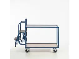 Orderverzamelwagen 990x590mm Totale H 1135mm 2 Etages Hout Ral5010