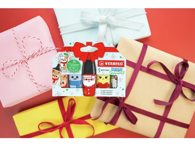 Markeerstift STABILO BOSS mini Frosty Friends assorti 5 stuks
