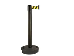 Afzetsysteem Paal Pvc 970x90mm Band Geel/Zwart Paal Zwart