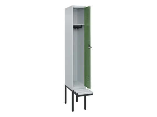 locker met bank,HxBxD 2120x300x815mm,1vak,vak B 300mm,draaigrendel