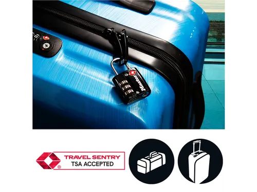 Hangslot Masterlock 4680EURDBLK 3-cijfer combinatie TSA zwart 30mm