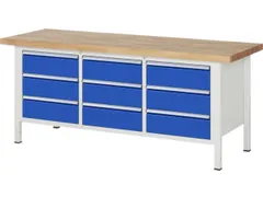 werkbank,HxBxD 840-1040x2000x700mm,beukblad,draagverm. 1250kg,4voeten