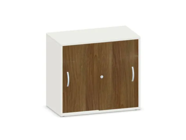 schuifdeurkast,HxBxD 720x800x430mm,decor romp wit,decor front noten