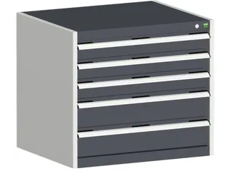 ladekast HxBxD 700x800x525mm 5laden romp RAL7035 front RAL7016 - 1