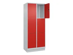 lockerkast,HxBxD 1950x800x500mm,2x3vakken,vak B 400mm,cil.-slot,sokkel