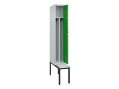 locker met bank,voor scheiding van kleding,HxBxD 2120x300x815mm,1vak