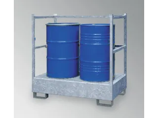 Opvangbak 2x 200l Opvangvol. 220l 1400x1410x810mm Leuning 3-Zijdig - 1
